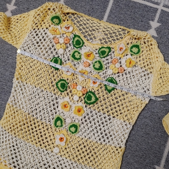 ADORABLE crochet floral swim cover/top S/M - Picture 10 of 13